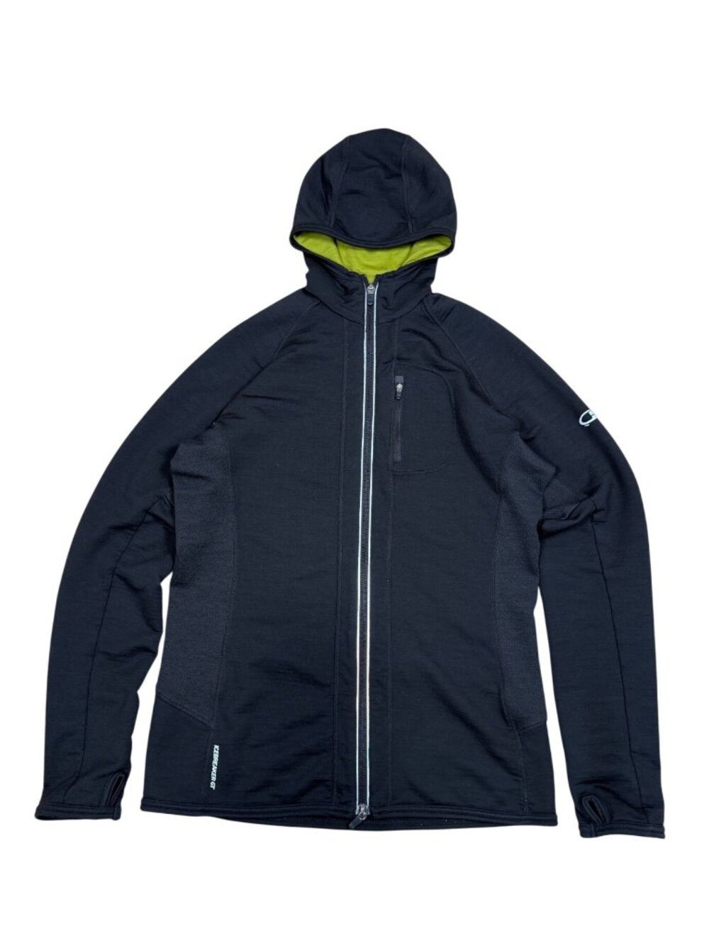 Icebreaker Merino 260 Quantum Full Zip Hooded Jacket Mens M Grey Midlayer